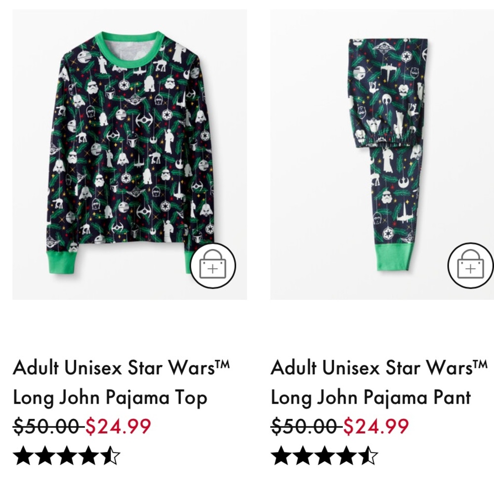 Christmas STAR WARS pajama 2 piece set